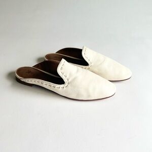 Frye Cream Genuine Leather Mules Slip-On Shoes size 6
